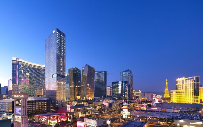 Las Vegas skyline at dusk