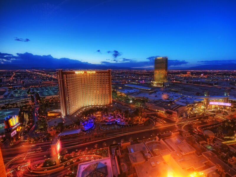 Las Vegas skyline at dusk