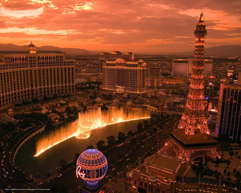 Las Vegas Skyline at Dusk — Orange, Dramatic, Sunset