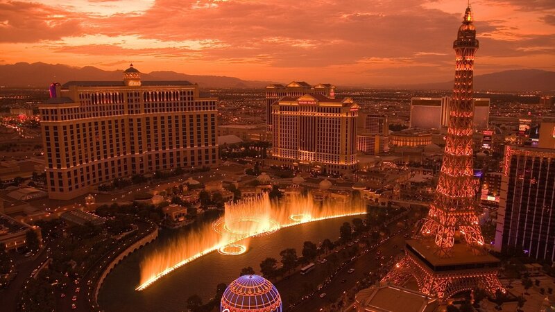 Las Vegas Skyline at Dusk — Orange, Dramatic