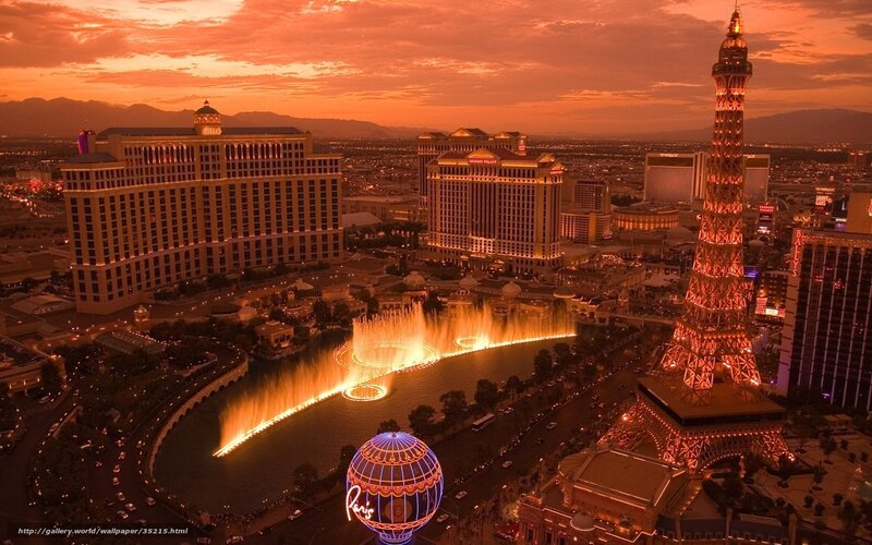 Las Vegas Skyline at Dusk — Orange