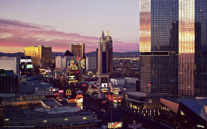 Las Vegas Skyline at Dusk — Purple