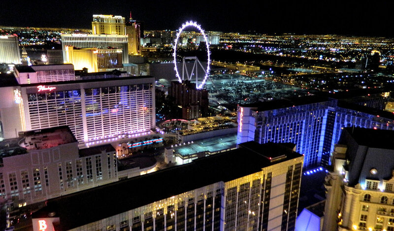 Las Vegas Skyline at Night — Black, Dramatic, Photograph