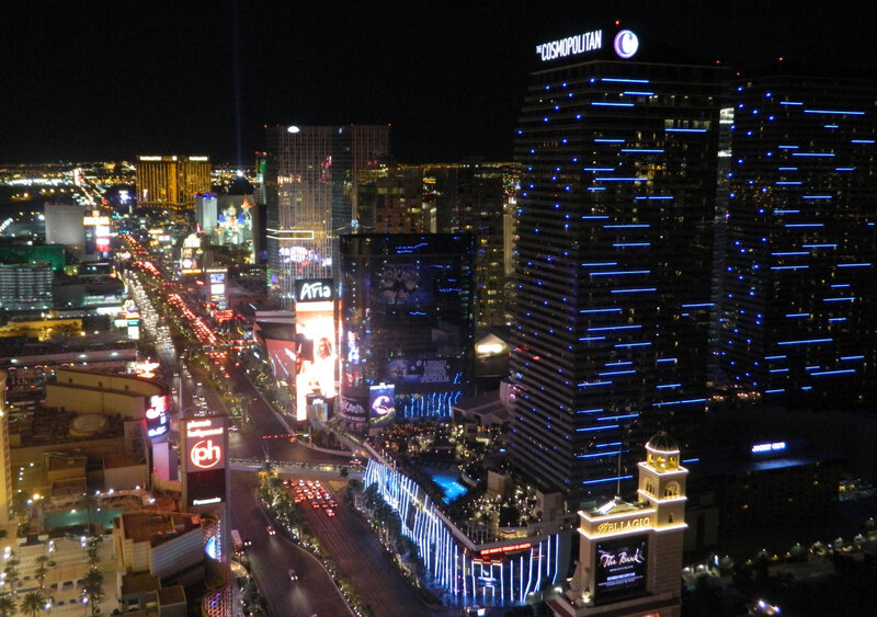 Las Vegas Skyline at Night — Black, Nocturnal, Photograph