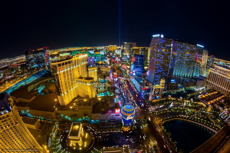 Las Vegas Skyline at Night — Black, Vibrant