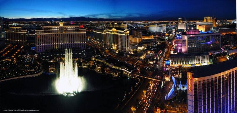 Las Vegas Skyline at Night — Blue, Dramatic, Photograph