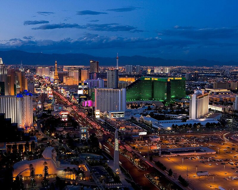 Las Vegas Skyline at Night — Blue, Dramatic