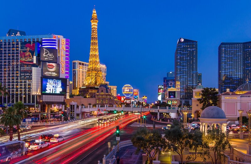 Las Vegas Skyline at Night — Blue, Lively