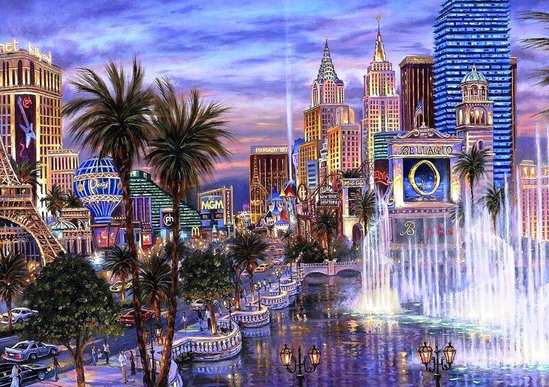 Las Vegas Skyline at Night — Purple