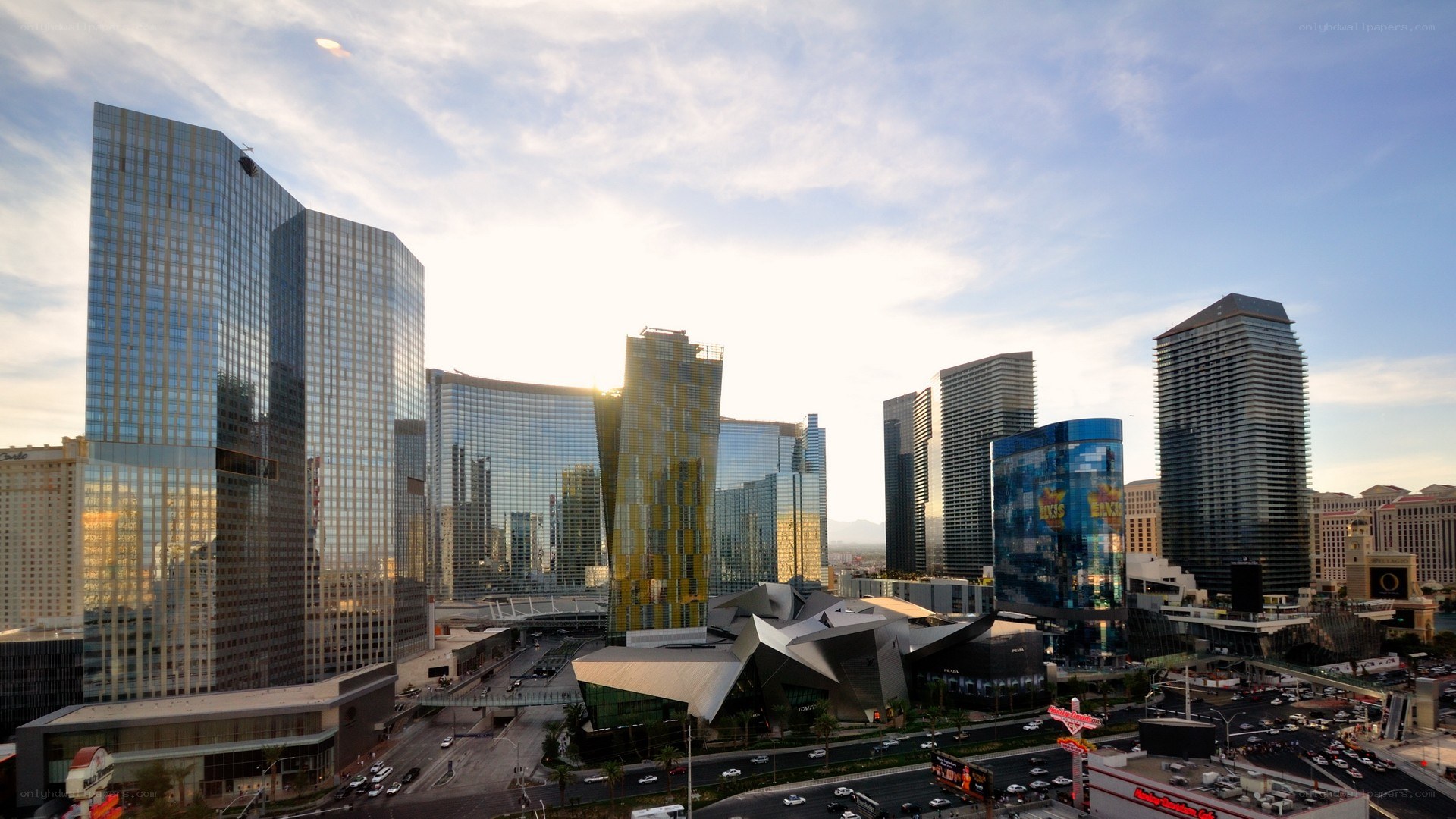 Las Vegas skyline at sunset