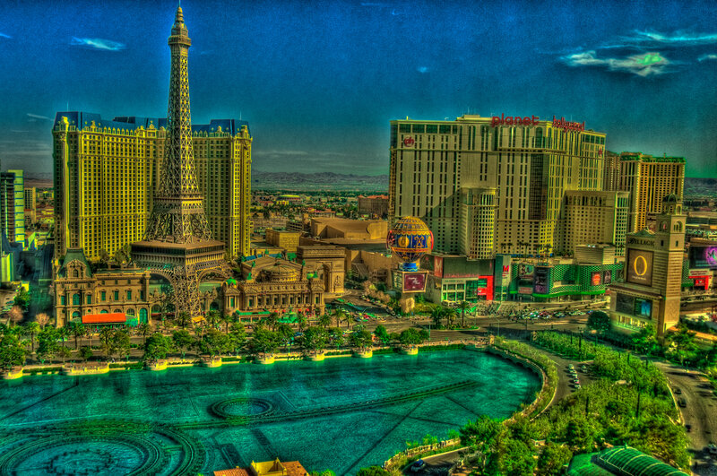 Las Vegas skyline with Eiffel Tower replica
