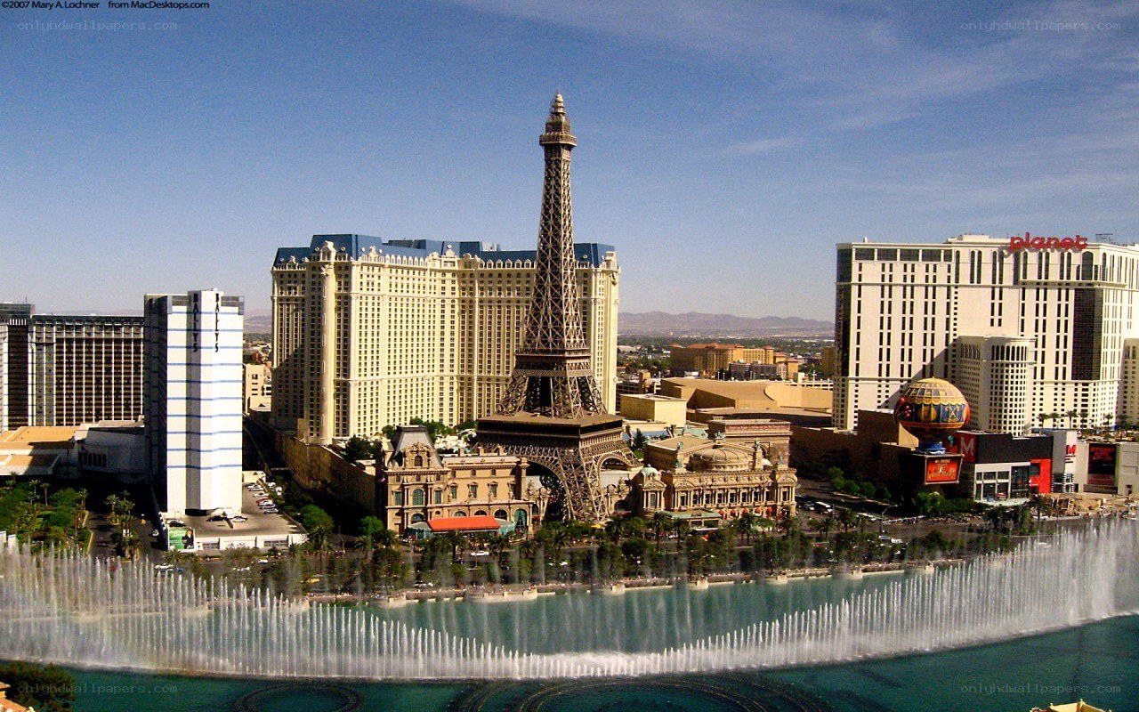 Las Vegas skyline with Eiffel Tower replica