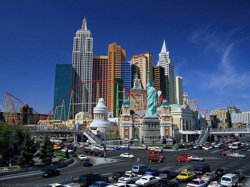 Las Vegas skyline with replicas