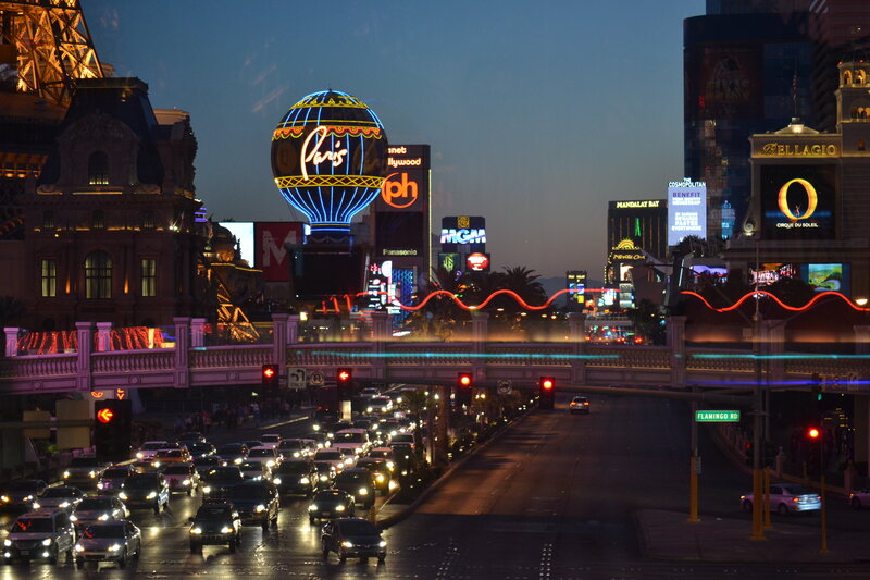 Las Vegas Street at Night — Black