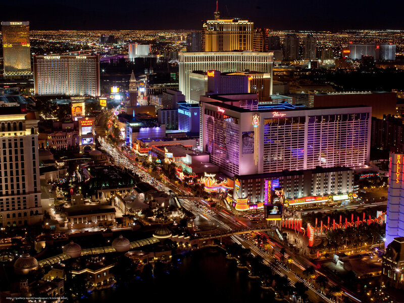 Las Vegas Strip at Night — Black, Dramatic, Photograph, Buildings, Traffic