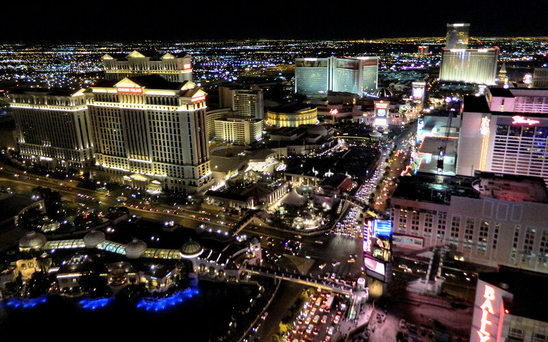 Las Vegas Strip at Night — Black, Dramatic, Photograph, Casinos