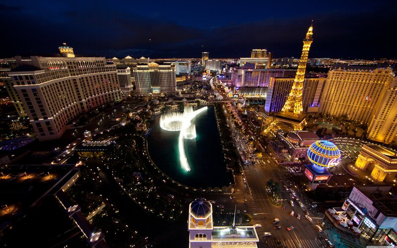Las Vegas Strip at Night — Black, Dramatic