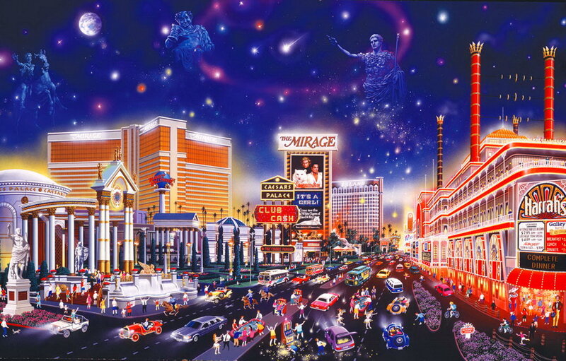 Las Vegas Strip at Night — Blue, Vibrant