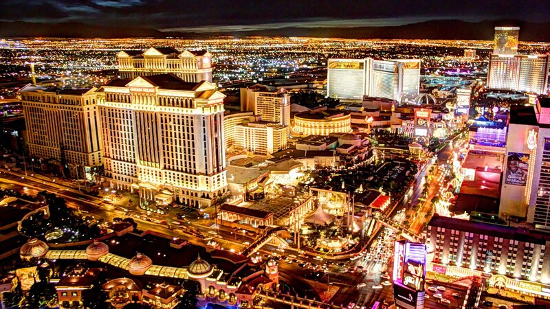 Las Vegas Strip at Night — Yellow, Dramatic