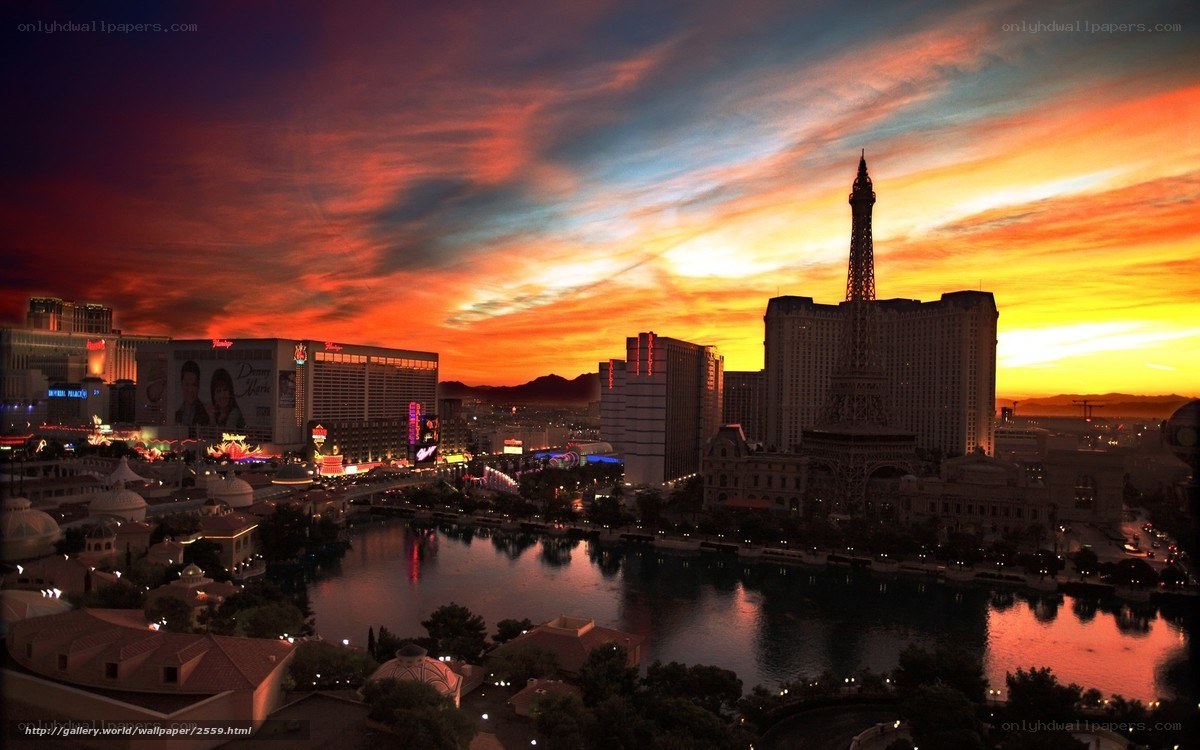 Las Vegas sunset skyline