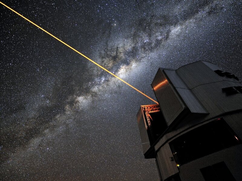 Laser Beam from Observatory — Black