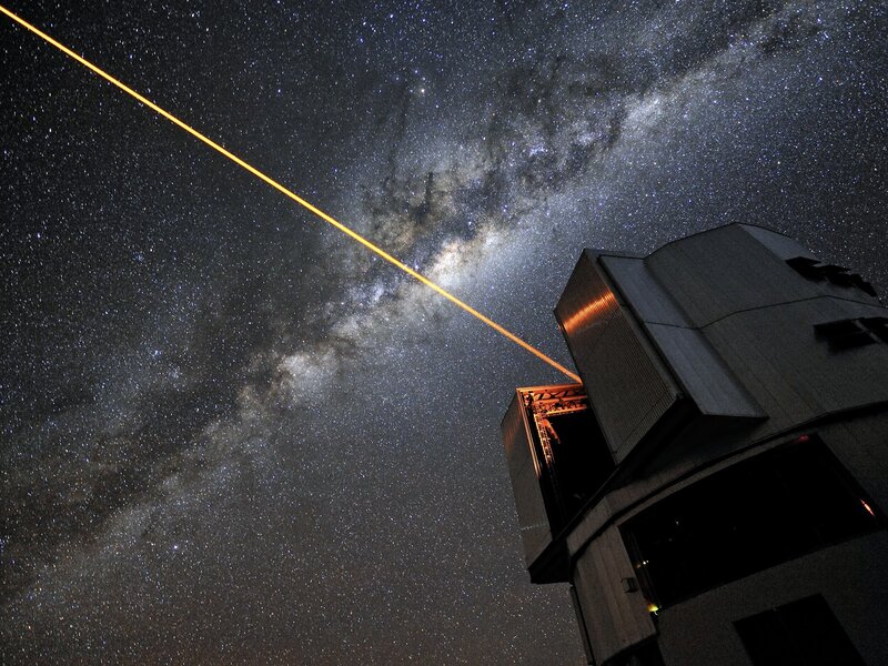 Laser beam from observatory