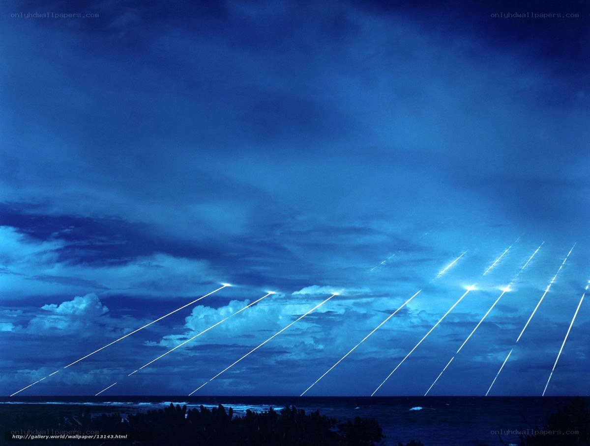 Laser beams over the ocean