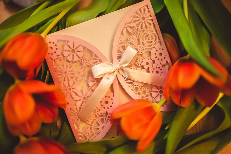 Laser-cut Invitation Card — Pink