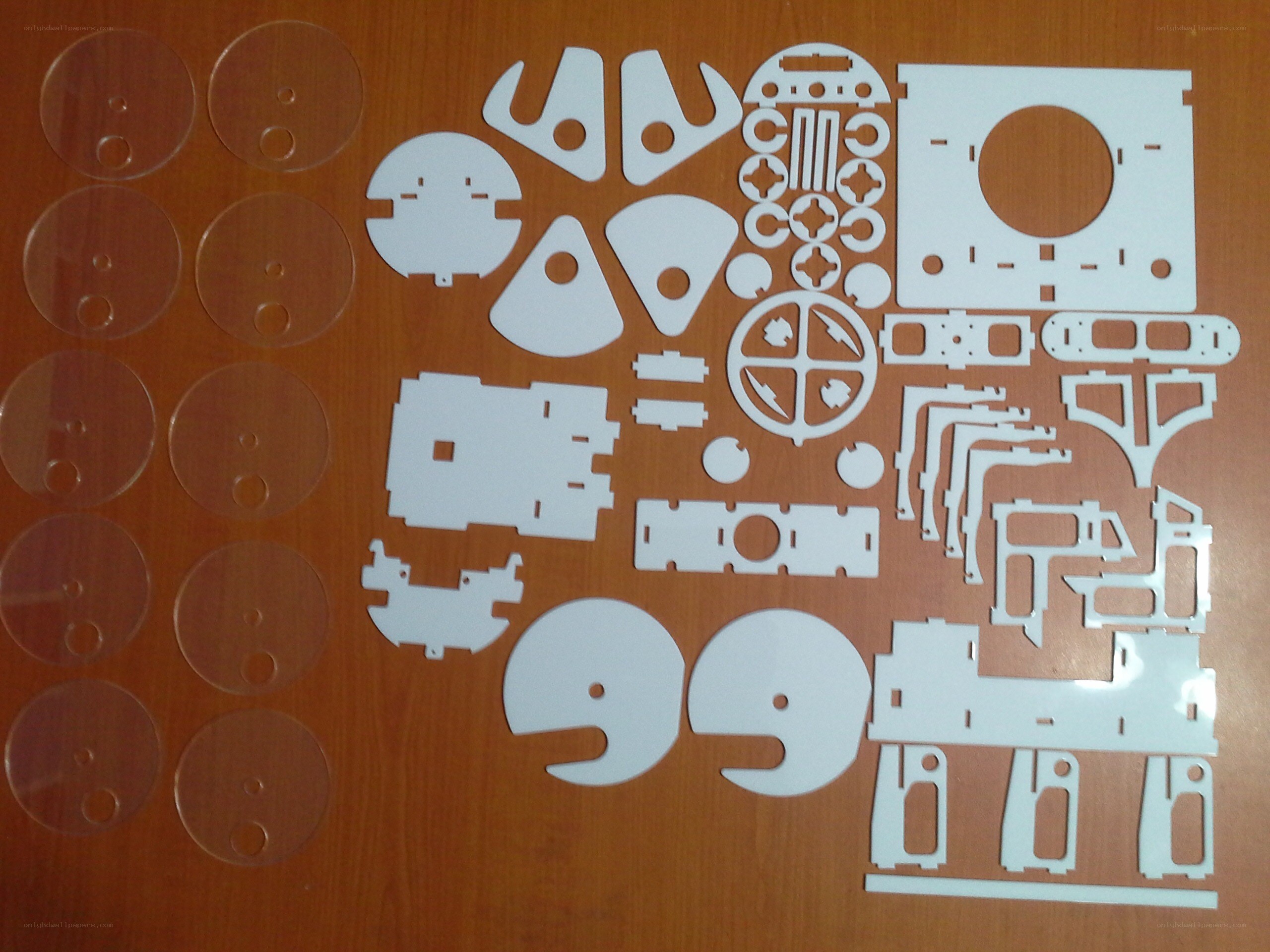 Laser-cut parts for a robot kit