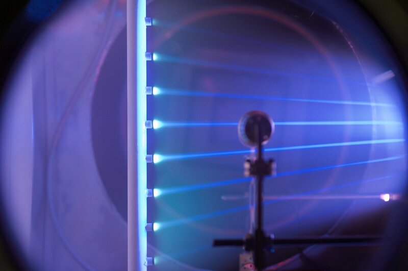 laser experiment in vacuum chamber