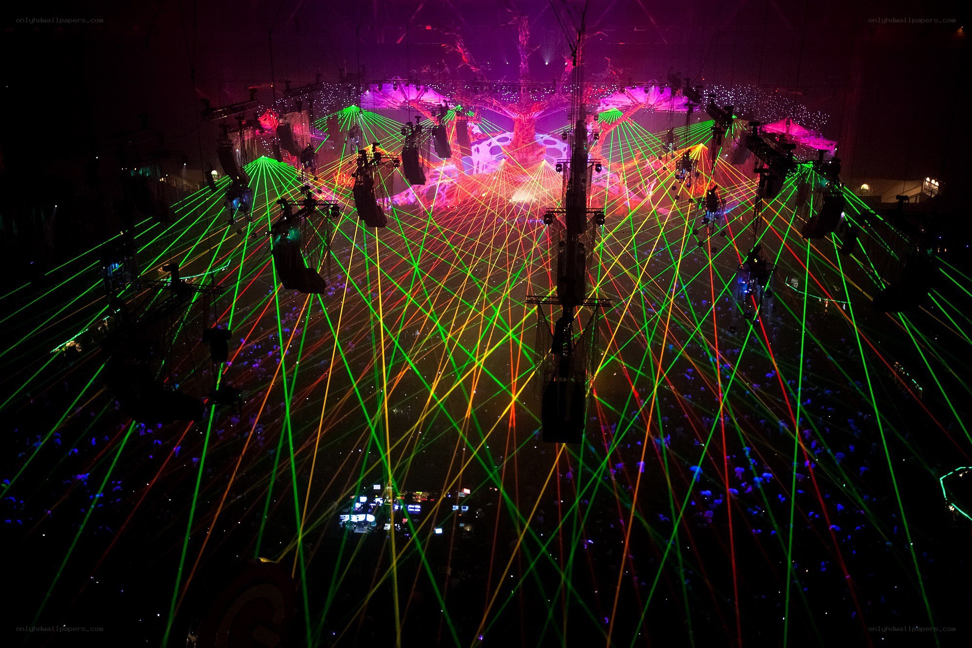Laser light show at concert