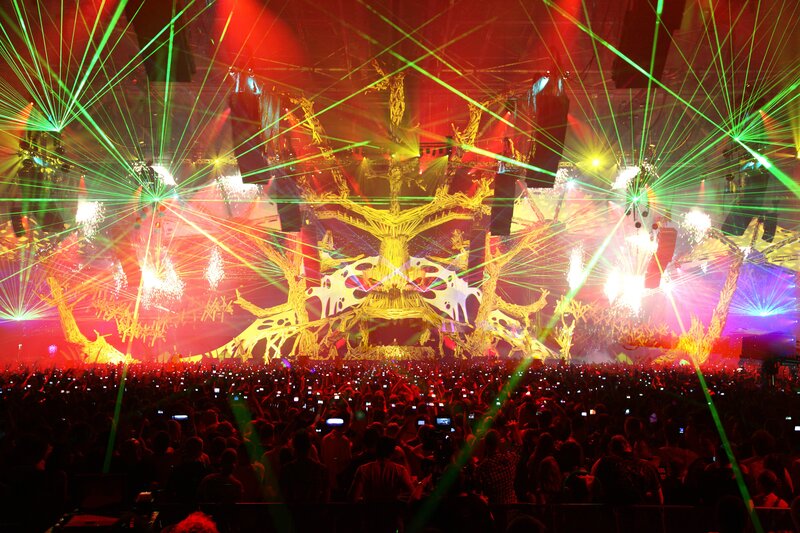 Laser light show at music festival