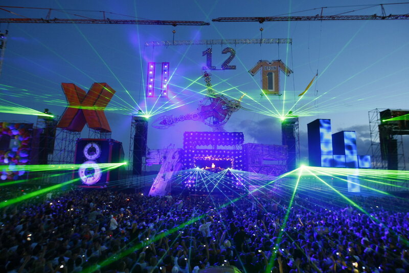 Laser light show at music festival