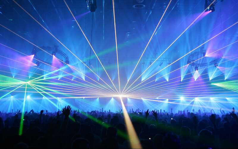 Laser lights at a concert