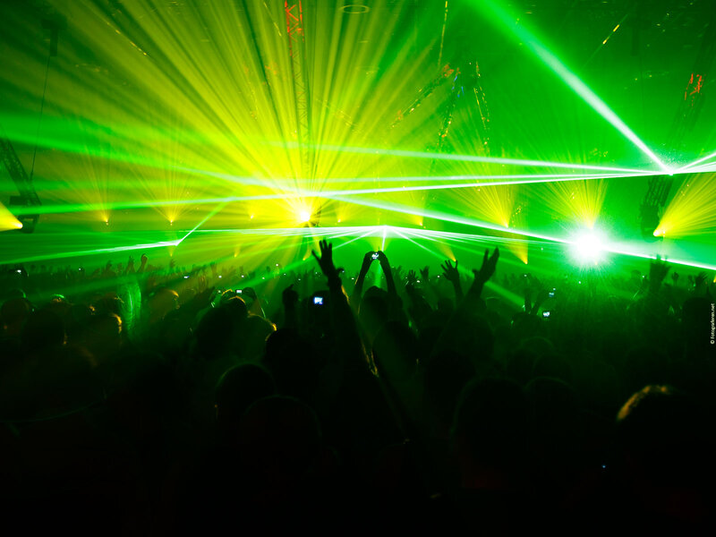Laser lights at a concert