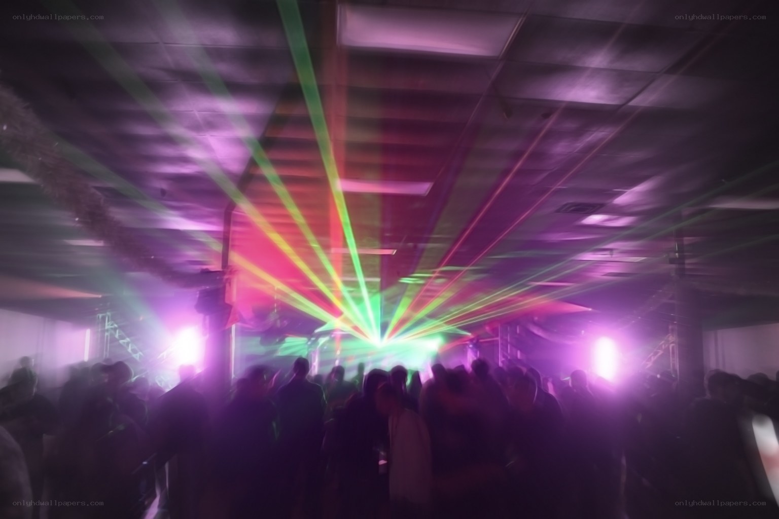Laser lights at a party