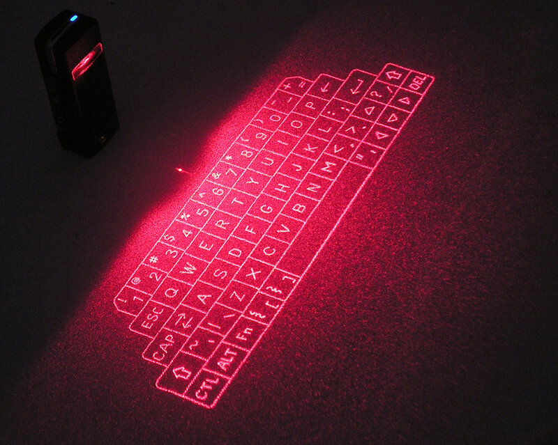 Laser-projected virtual keyboard
