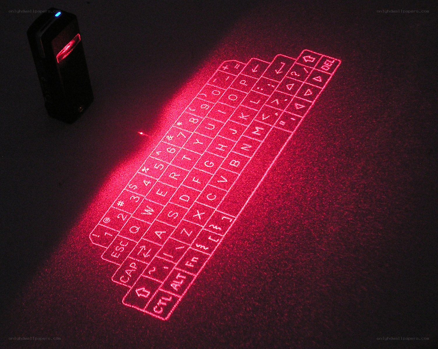 Laser-projected virtual keyboard
