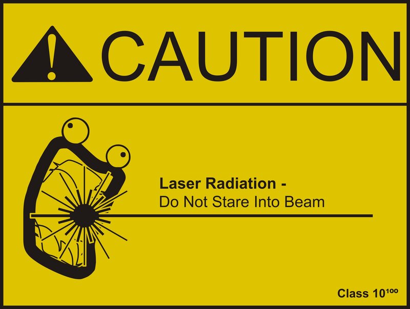 Laser radiation caution sign