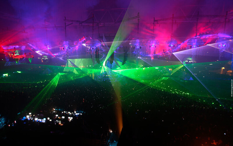 Laser Show at Concert — Green, Energetic, Night, Photograph