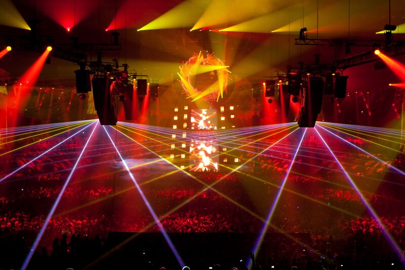 Laser Show at Concert — Red