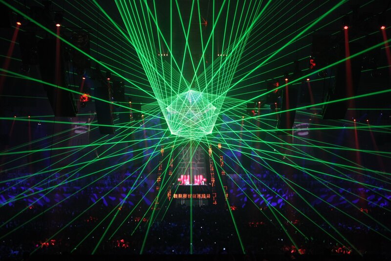Laser show at concert venue