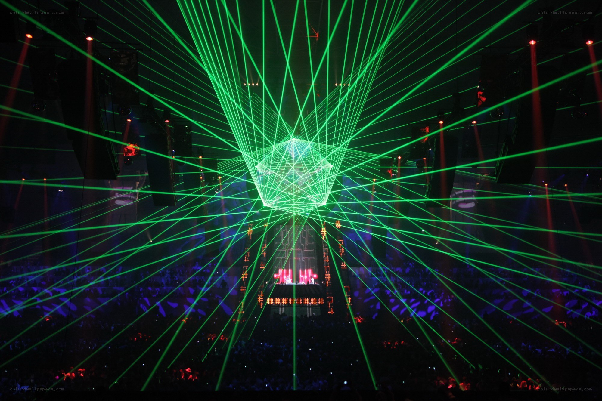 Laser show at concert venue