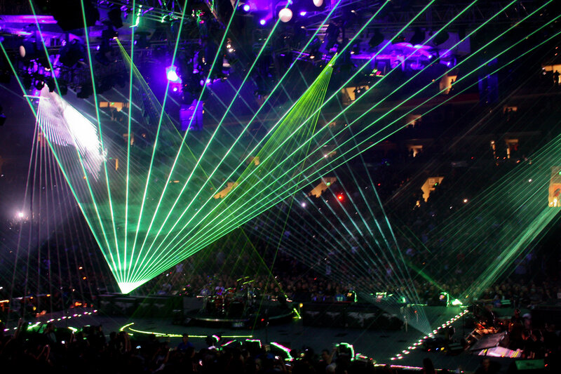 Laser show at concert venue