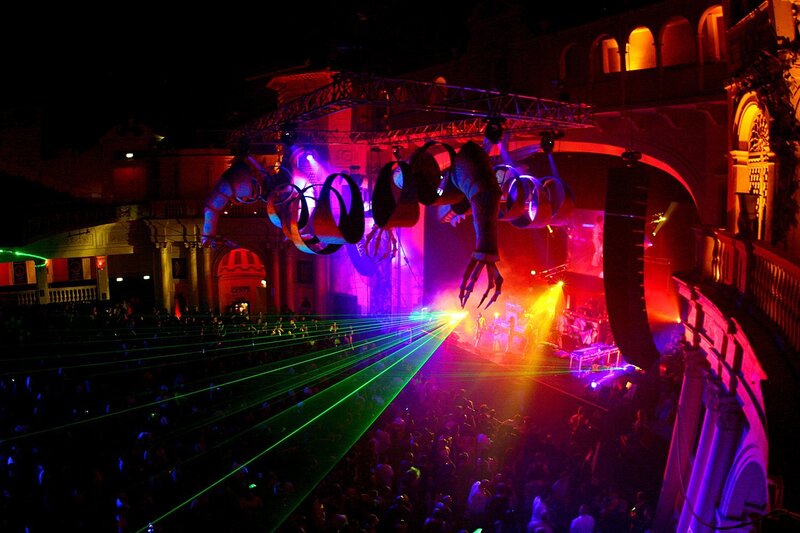 Laser show at concert venue