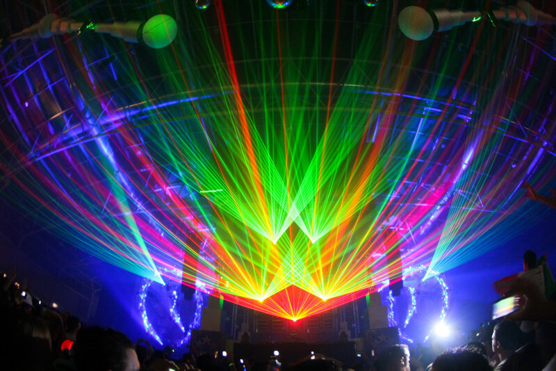 Laser show at music festival