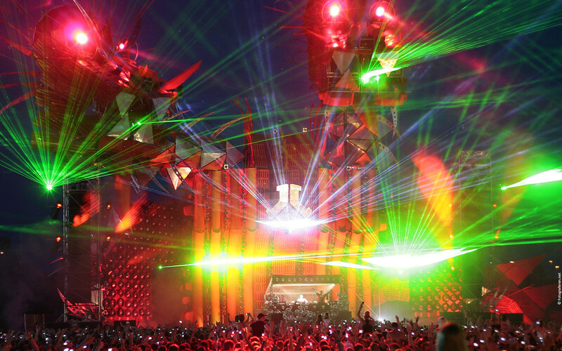 Laser show at music festival