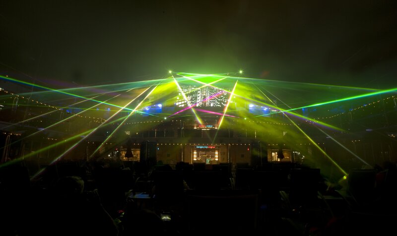 Laser show at night event