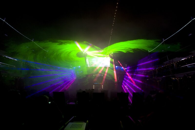 Laser Show in Dark Room
