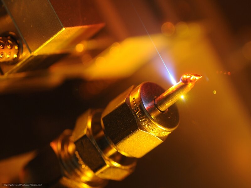Laser welding in progress